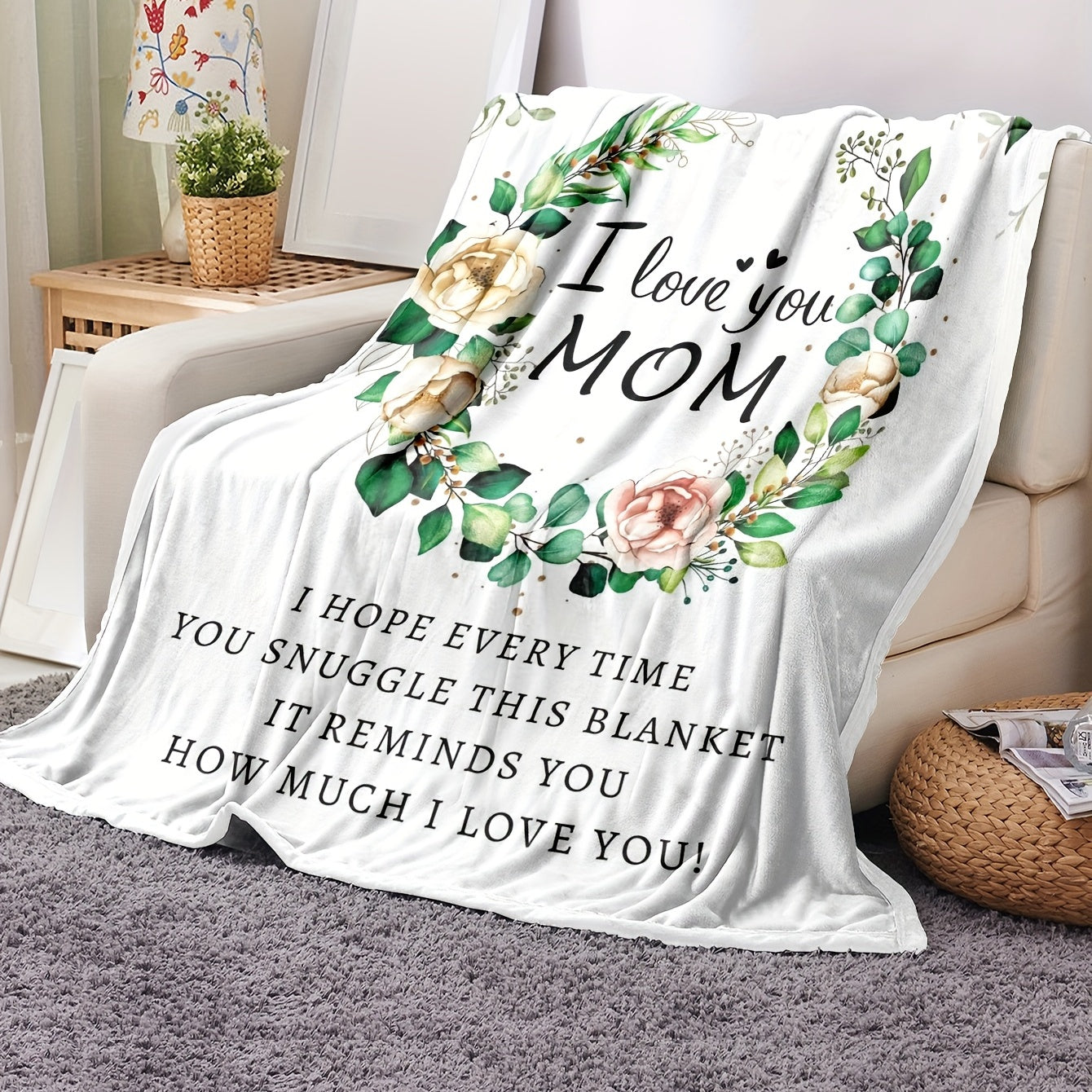 1pc Soft and Cozy Flannel Blanket - Perfect for Mom with Dementia - for Couch, Bed, Sofa, and Traveling