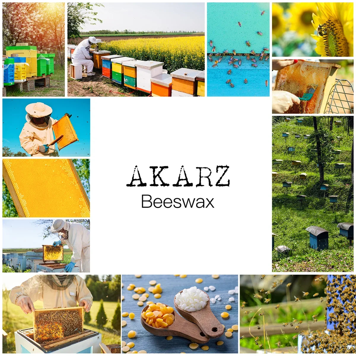 AKARZ White Beeswax Pure Natural Cosmetic Grade Top Quality For DIY Lip Balms Lotions Candles Bees Wax Pastilles