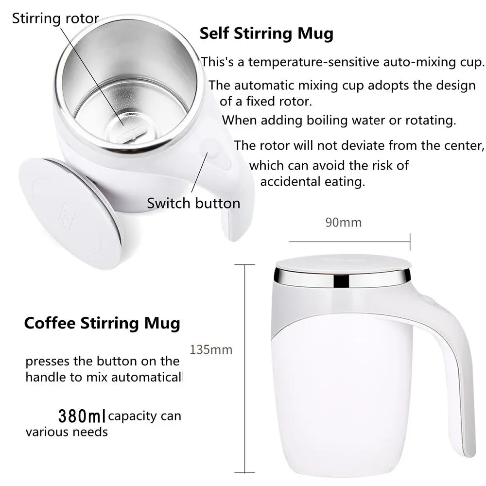 Automatic Stirring Magnetic Mug Rotating Rechargeable Model Stirring Coffee Cup Electric Stirring Cup Lazy Milkshake Water Cup