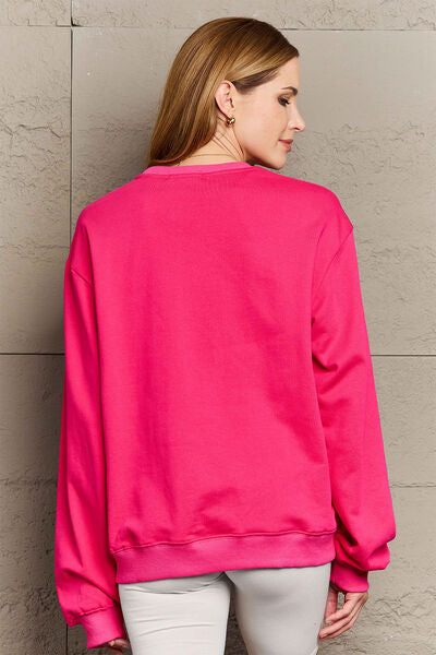 Simply Love Full Size ROCK & LOVE Round Neck Sweatshirt