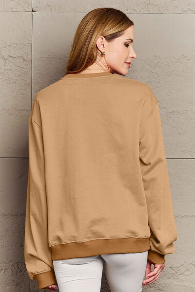Simply Love Full Size ROCK & LOVE Round Neck Sweatshirt