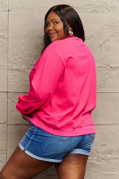 Simply Love Full Size ROCK & LOVE Round Neck Sweatshirt