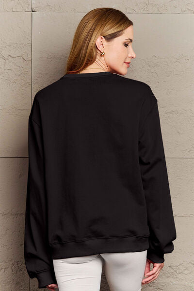 Simply Love Full Size ROCK & LOVE Round Neck Sweatshirt