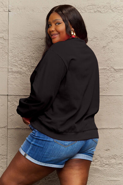 Simply Love Full Size ROCK & LOVE Round Neck Sweatshirt