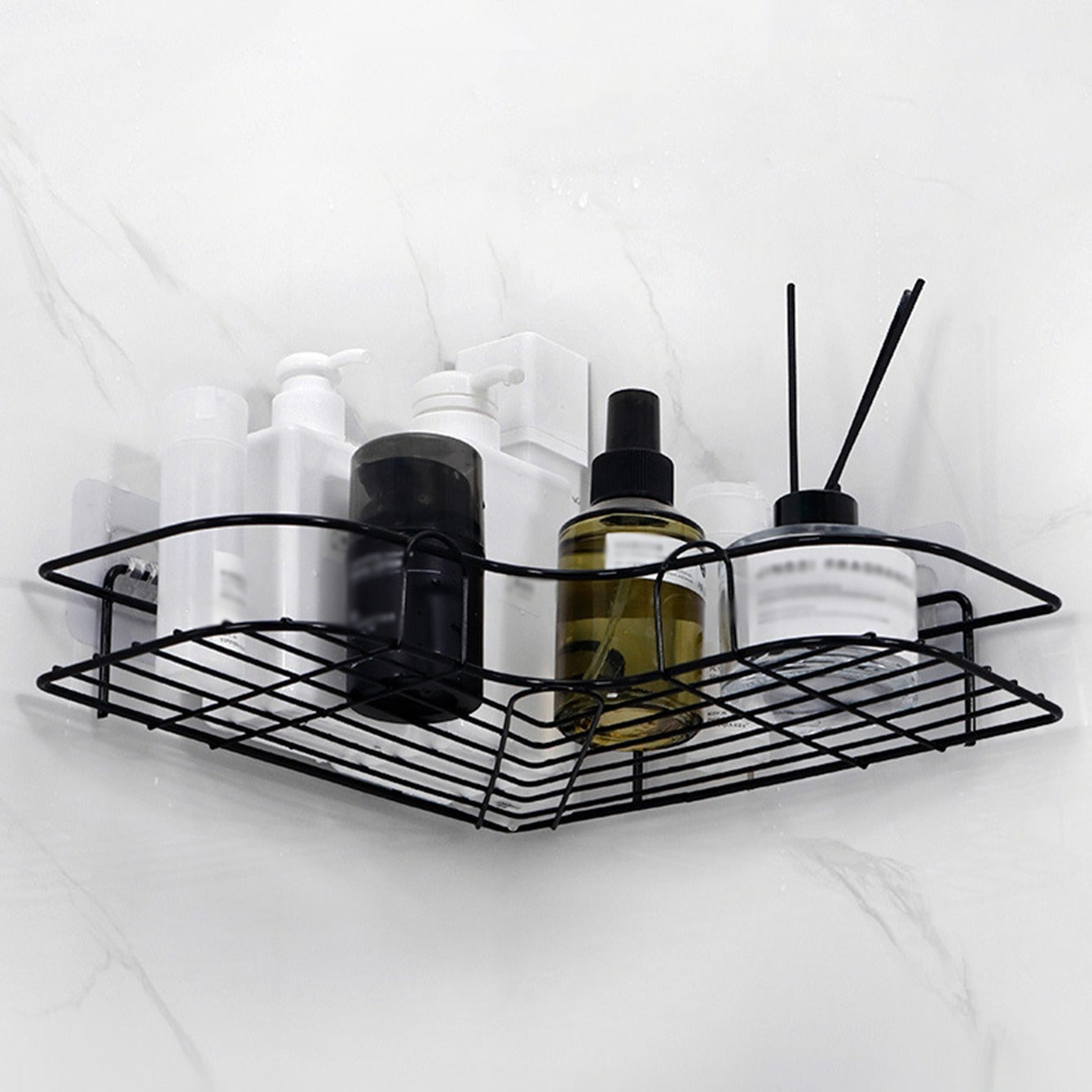 1pc Triangle Wall Mounted Shower Caddy Rack for Bathroom and Kitchen - Easy Installation, Convenient Storage, and Organization of Bathroom Accessories bathroom accessories