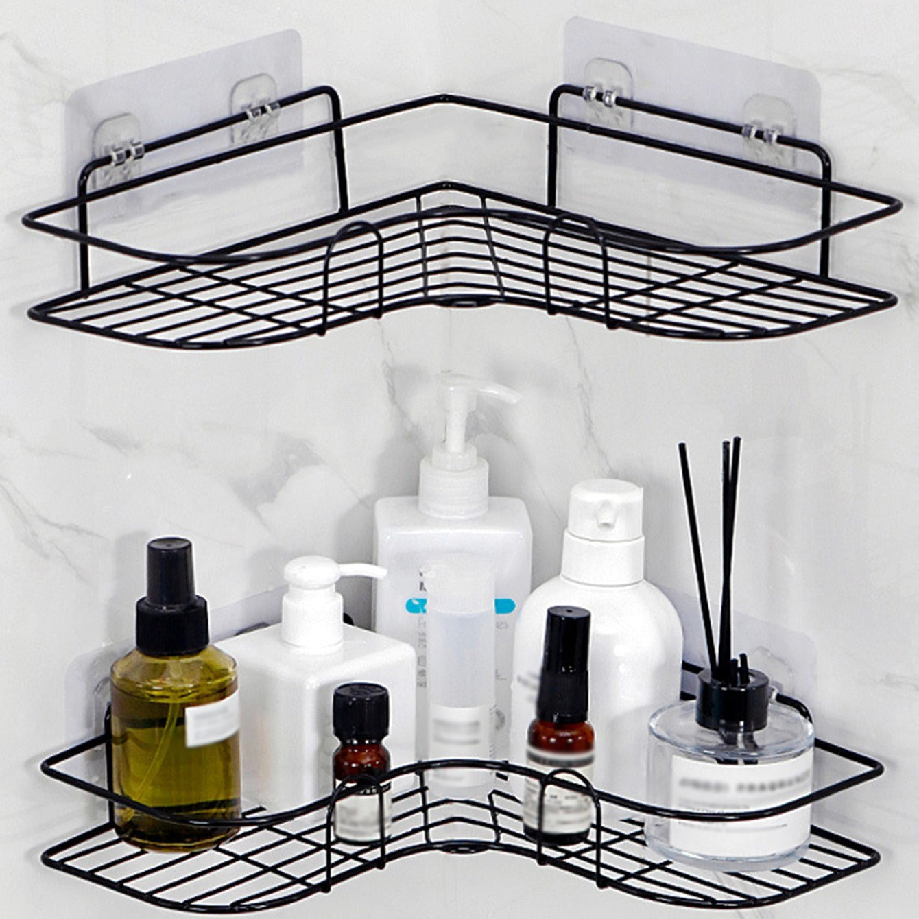 1pc Triangle Wall Mounted Shower Caddy Rack for Bathroom and Kitchen - Easy Installation, Convenient Storage, and Organization of Bathroom Accessories bathroom accessories