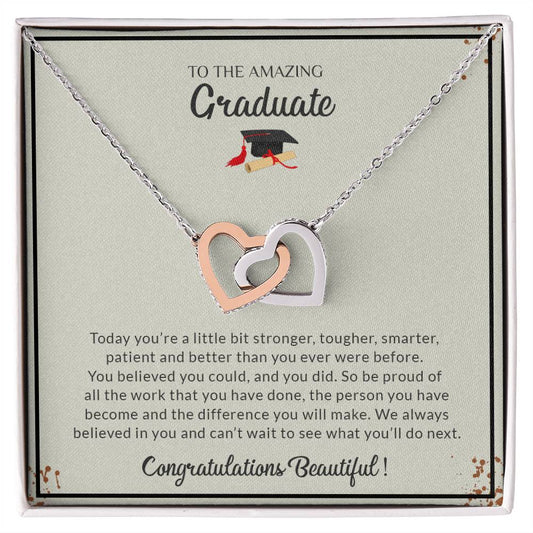 For Graduate | Congratulations - Interlocking Hearts necklace