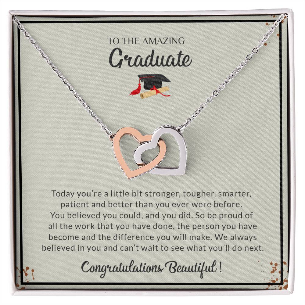 For Graduate | Congratulations - Interlocking Hearts necklace