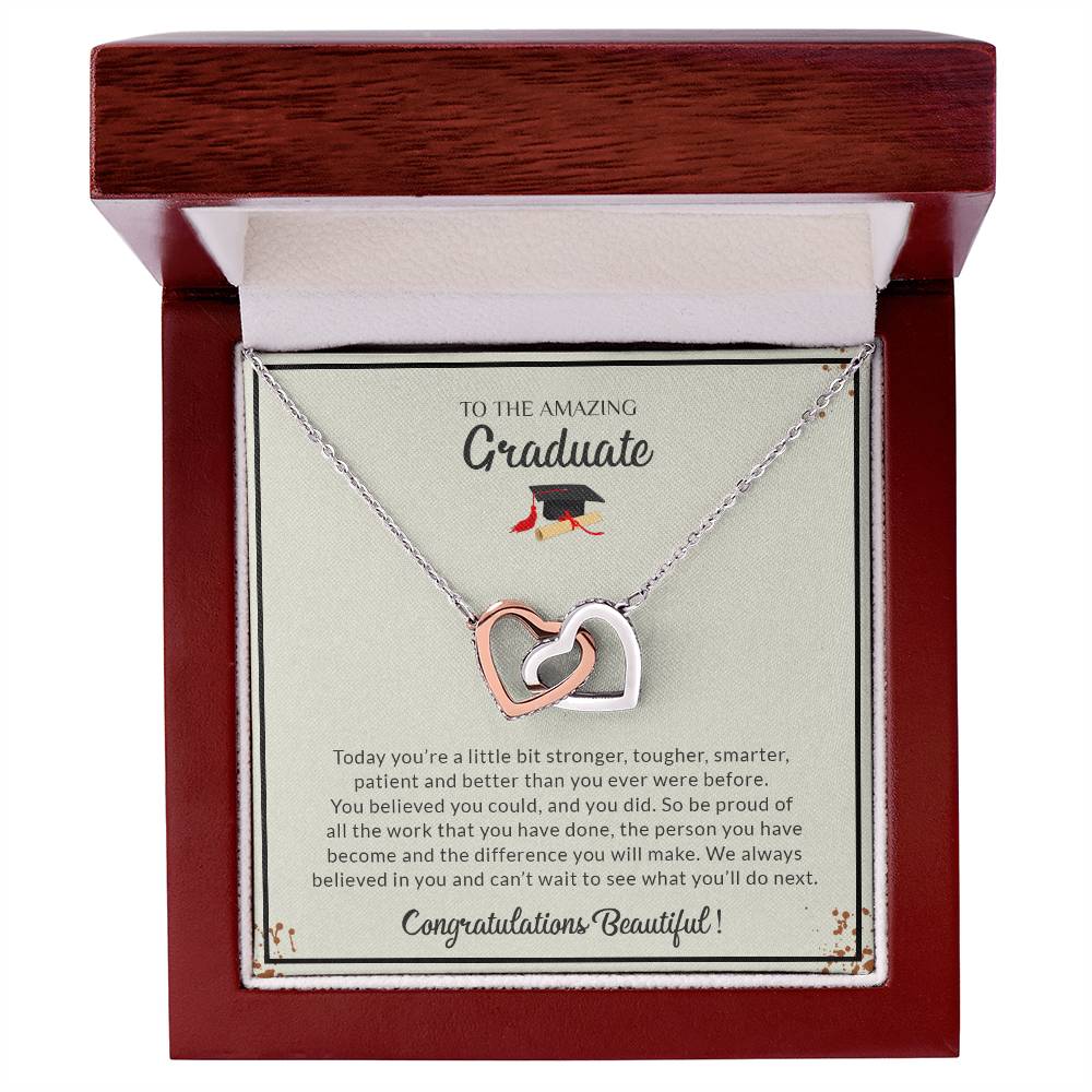 For Graduate | Congratulations - Interlocking Hearts necklace
