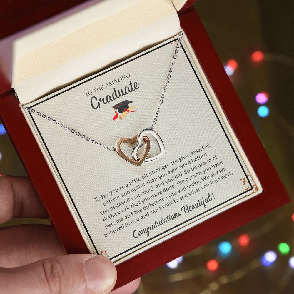 For Graduate | Congratulations - Interlocking Hearts necklace