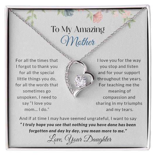 To My Amazing Mother | I Love You - Forever Love Necklace