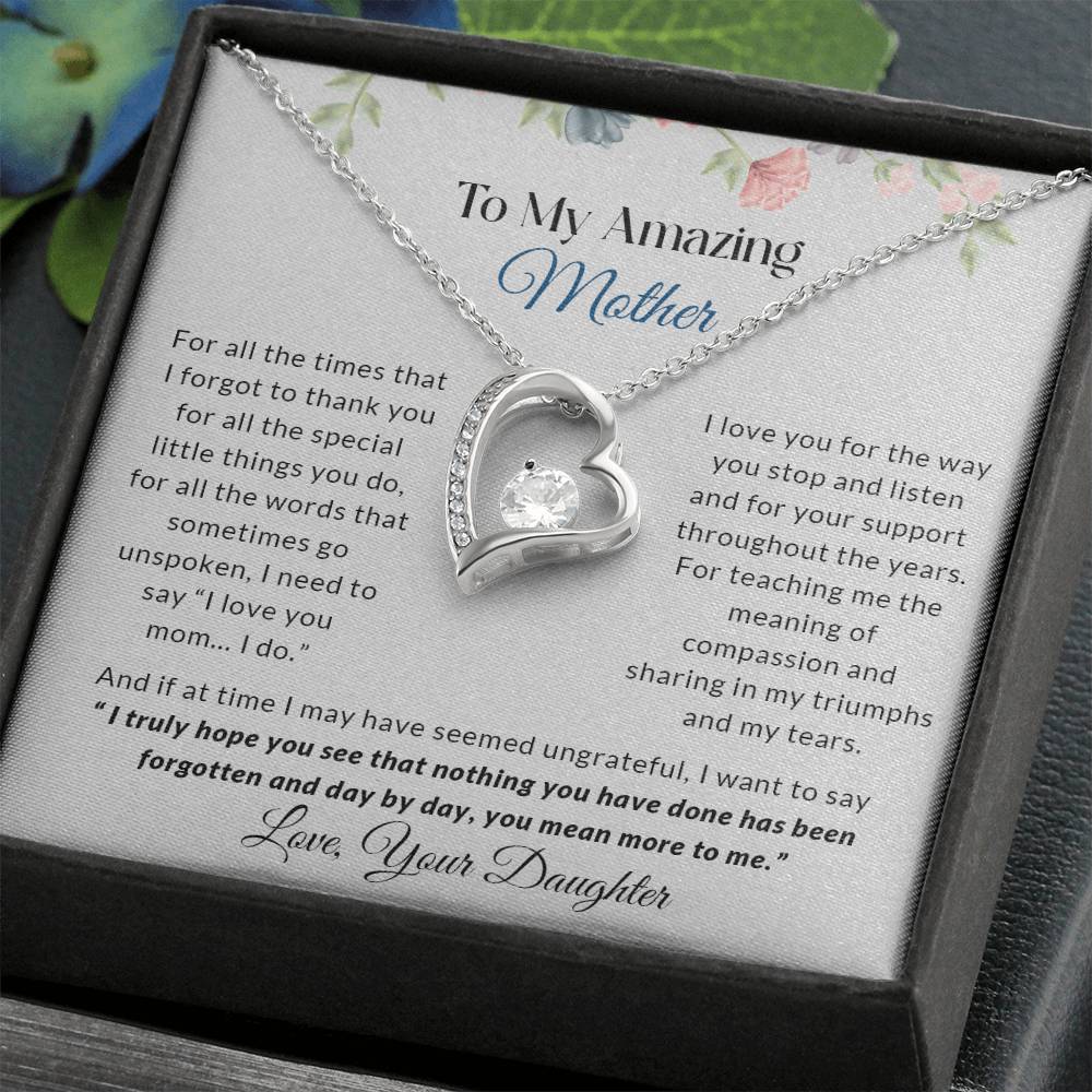 To My Amazing Mother | I Love You - Forever Love Necklace