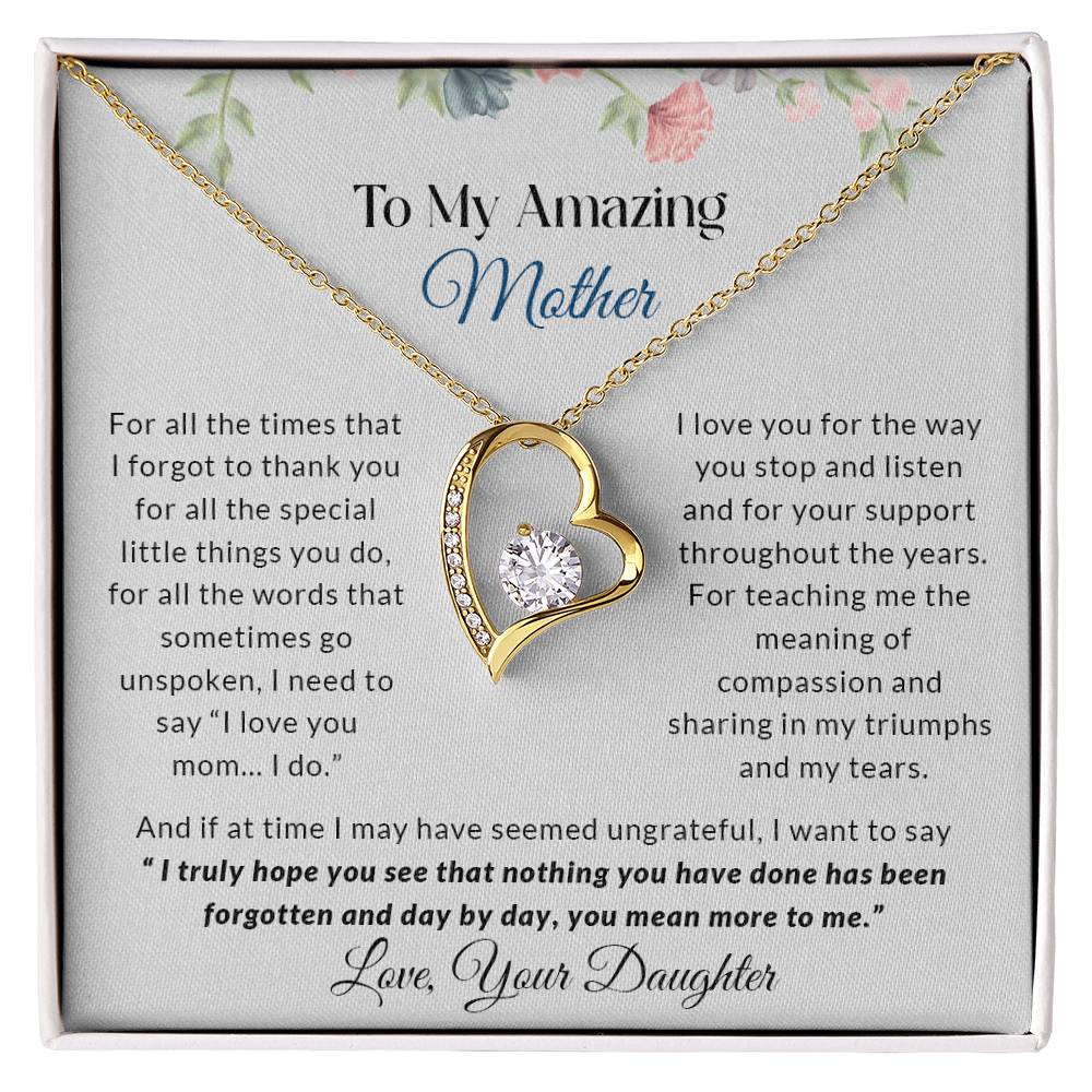 To My Amazing Mother | I Love You - Forever Love Necklace