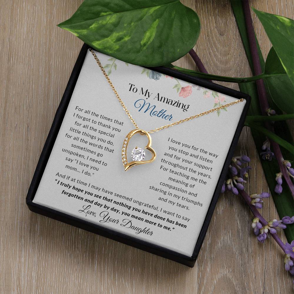 To My Amazing Mother | I Love You - Forever Love Necklace