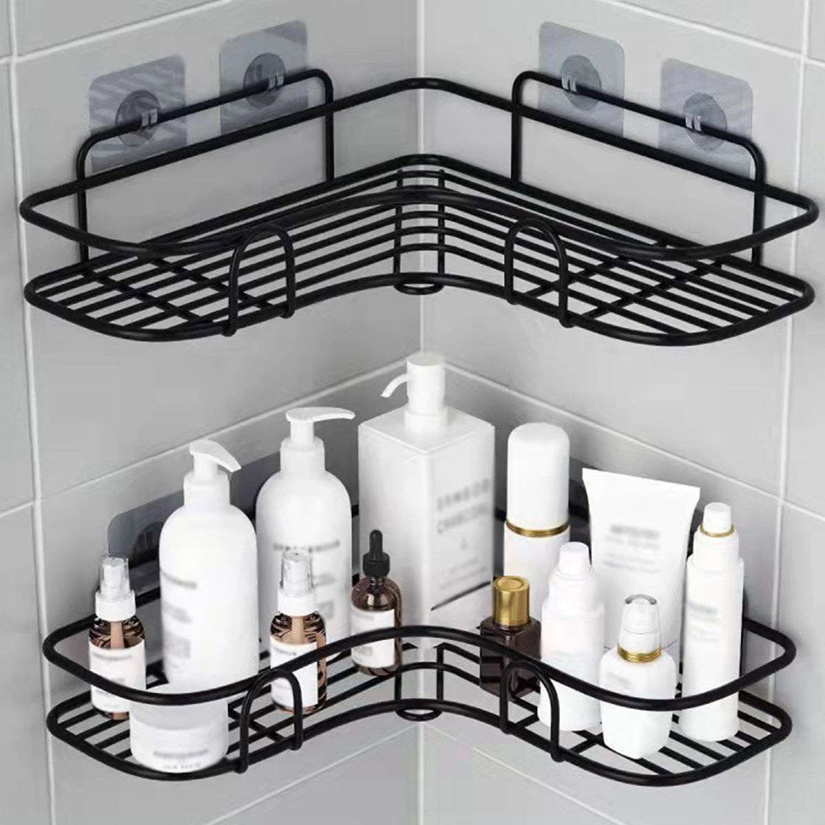 1pc Triangle Wall Mounted Shower Caddy Rack for Bathroom and Kitchen  Easy Installation Convenient Storage and Organization of Bathroom Accessories bathroom accessories