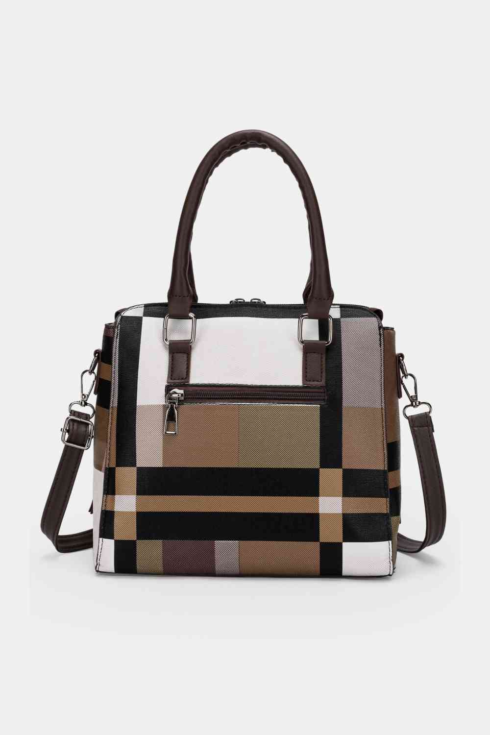 4-Piece Color Block PU Leather Bag Set - Enhance Your Attire.