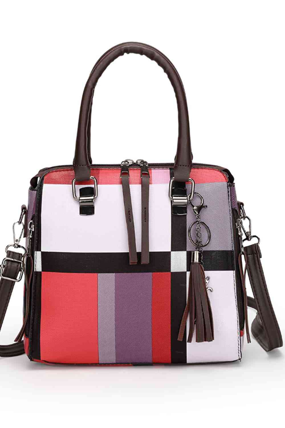 4-Piece Color Block PU Leather Bag Set - Enhance Your Attire.