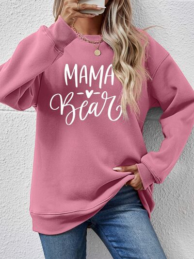 Letter Graphic Round Neck Long Sleeve Sweatshirt