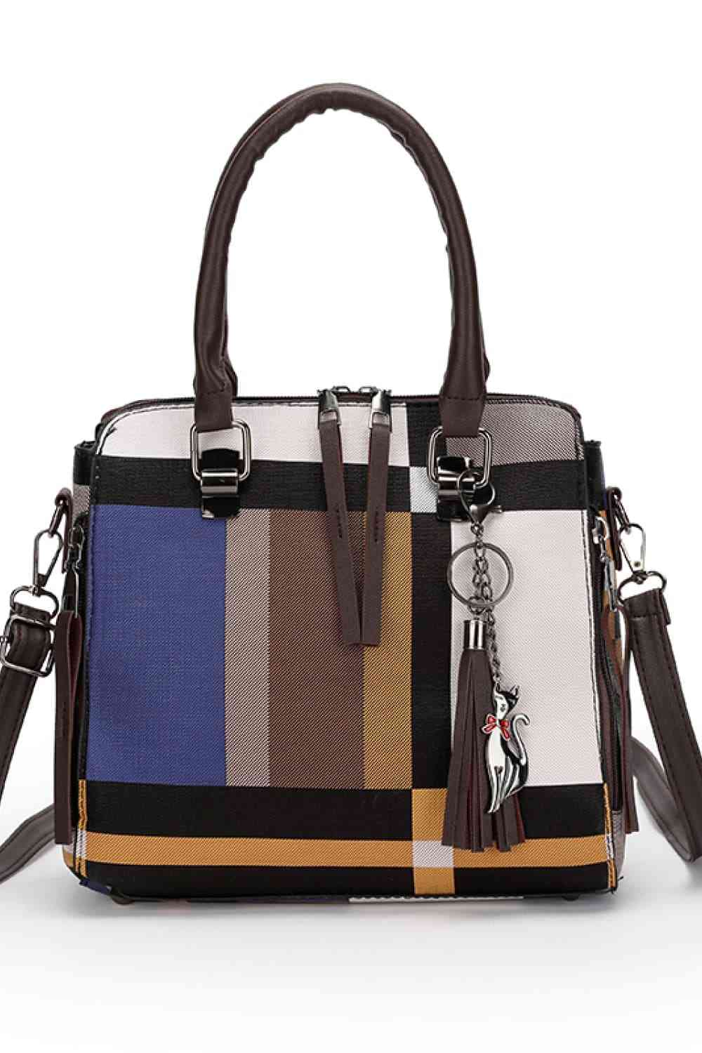 4-Piece Color Block PU Leather Bag Set - Enhance Your Attire.